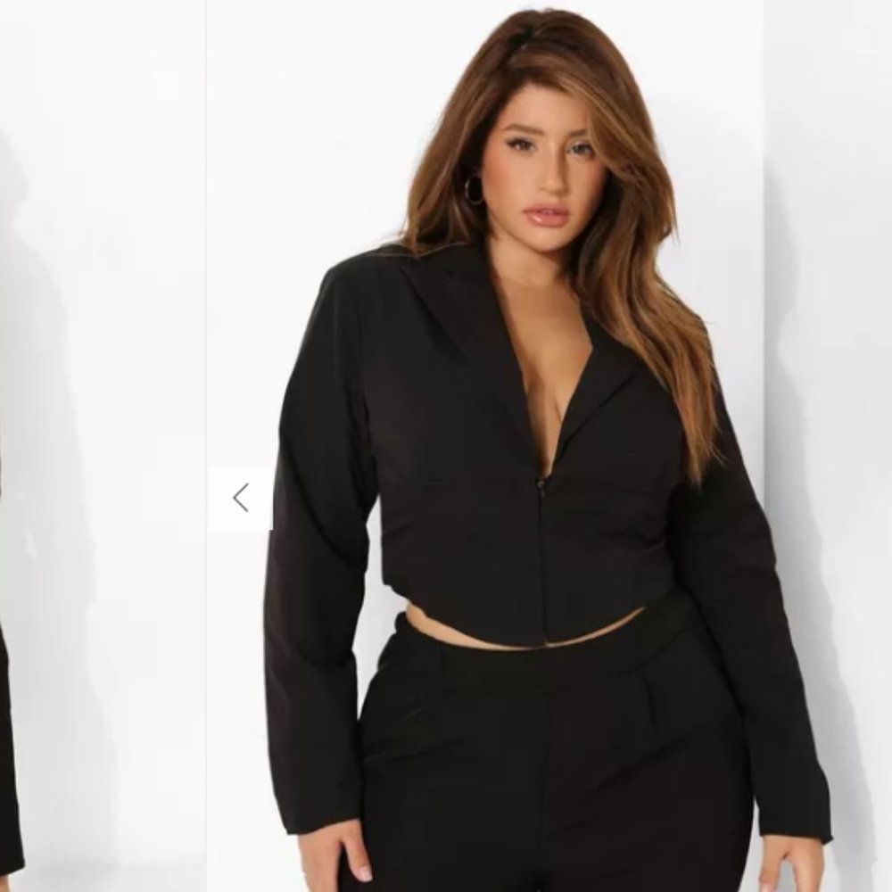 BooHoo Plus Hook & Eye Tailored Shirt